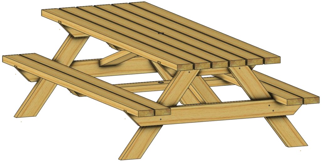 Table de pique-nique 2M40